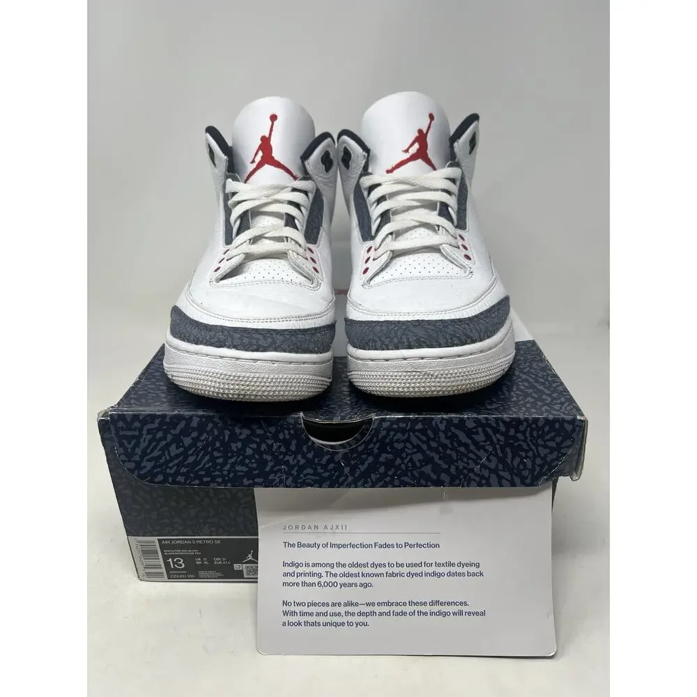 Jordan 3 Retro Denim SE Fire Red 2020 | Size 13M